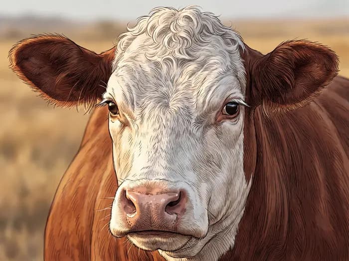 Free-range beef cattle (Hereford / Hereford-cross)