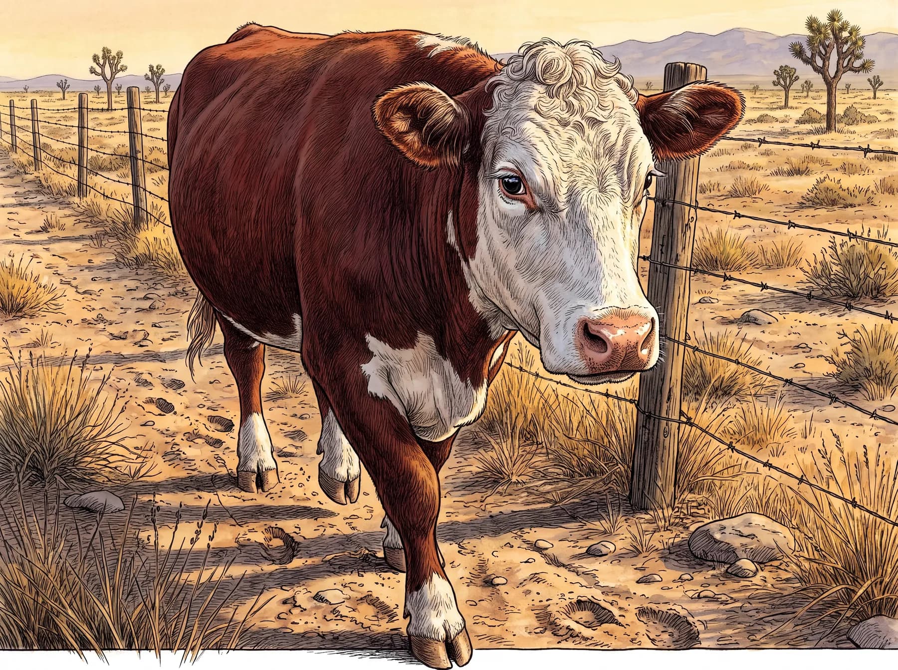 Free-range beef cattle (Hereford / Hereford-cross)